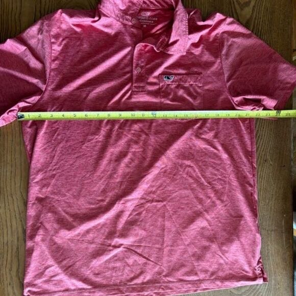 Vineyard Vines Red Performance Polo Shirt M Golf Activewear Short Sleeve - Picture 4 of 6